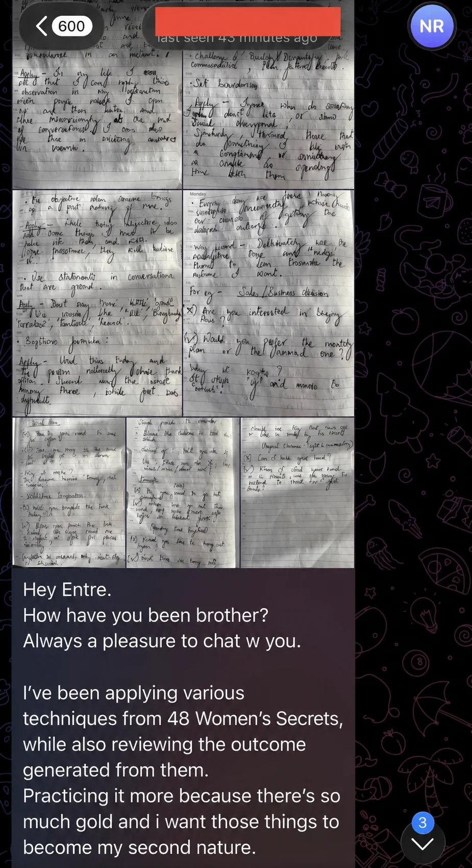 Customer testimonial screenshot about buying the program